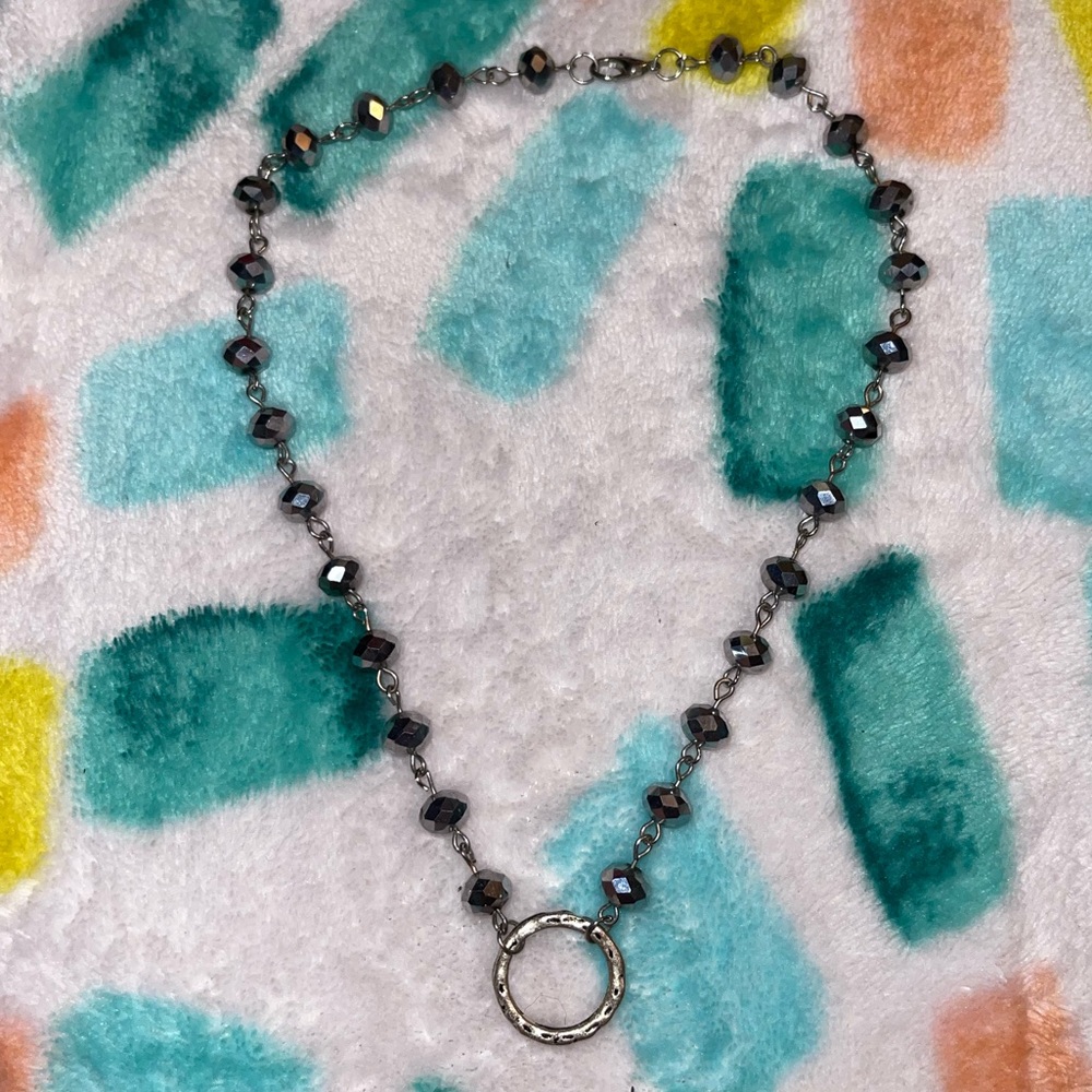 Silver choker necklace